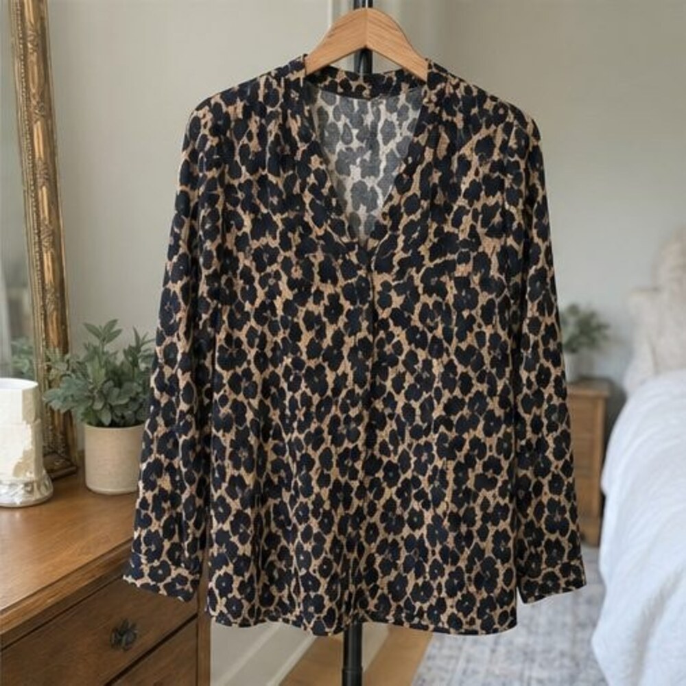 Blue Tie Neck Blouse